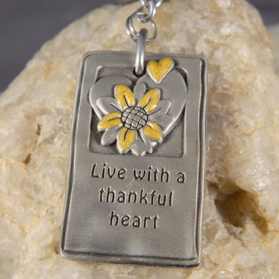 Live With a Thankful Heart Keychain